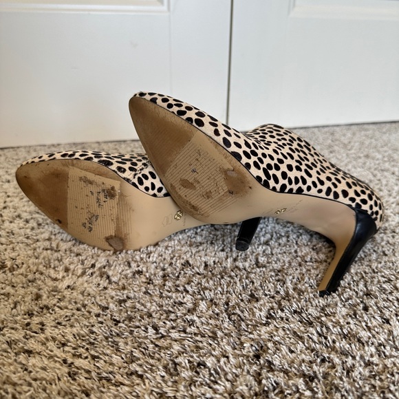 ANN TAYLOR, black & tan animal print booties, size 8. - Picture 5 of 5